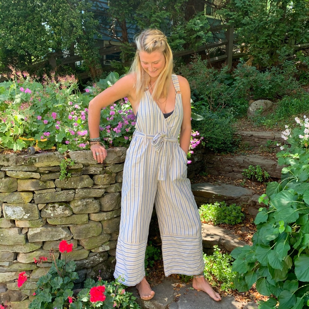 Striped free people romper